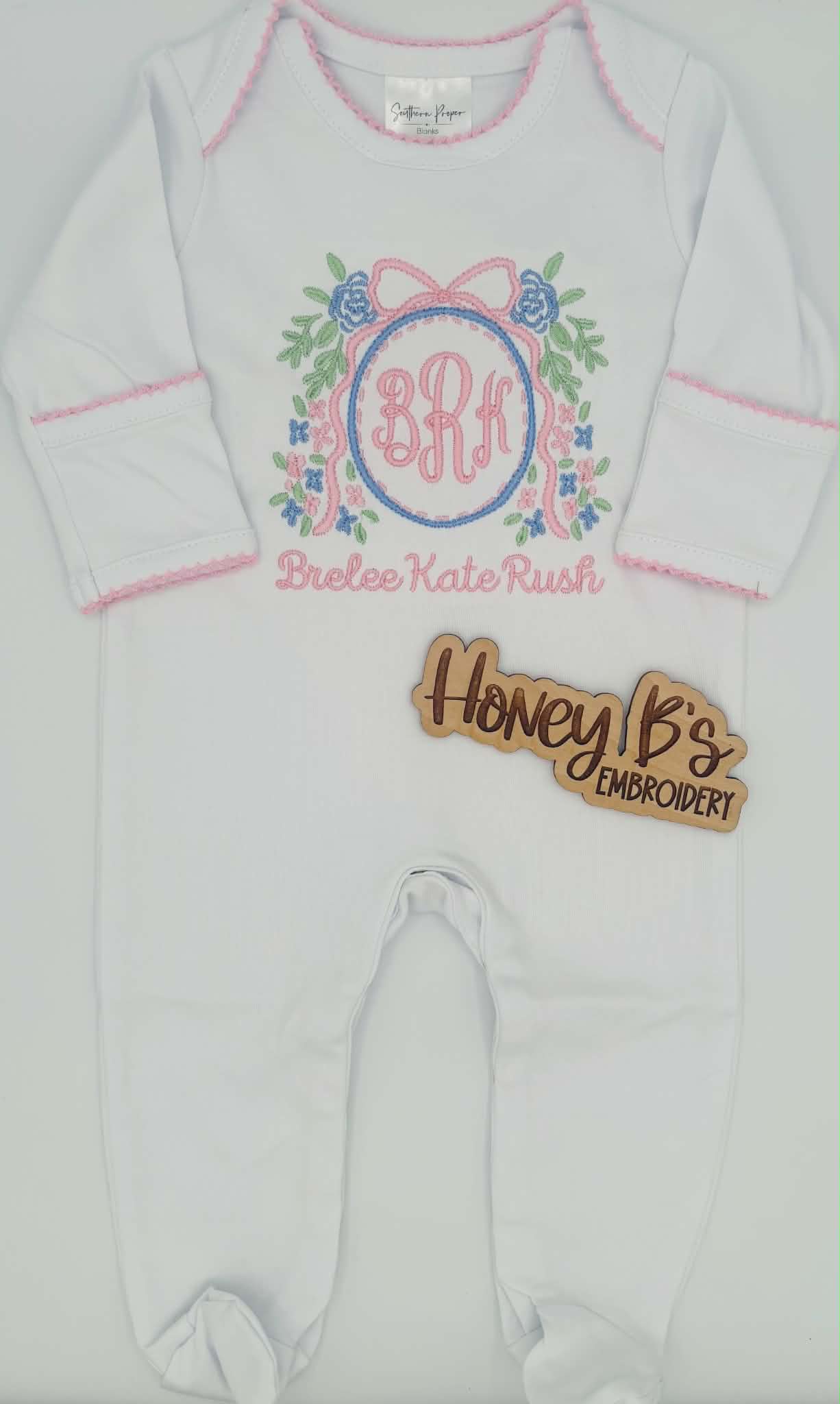 Pink Picot Onesie