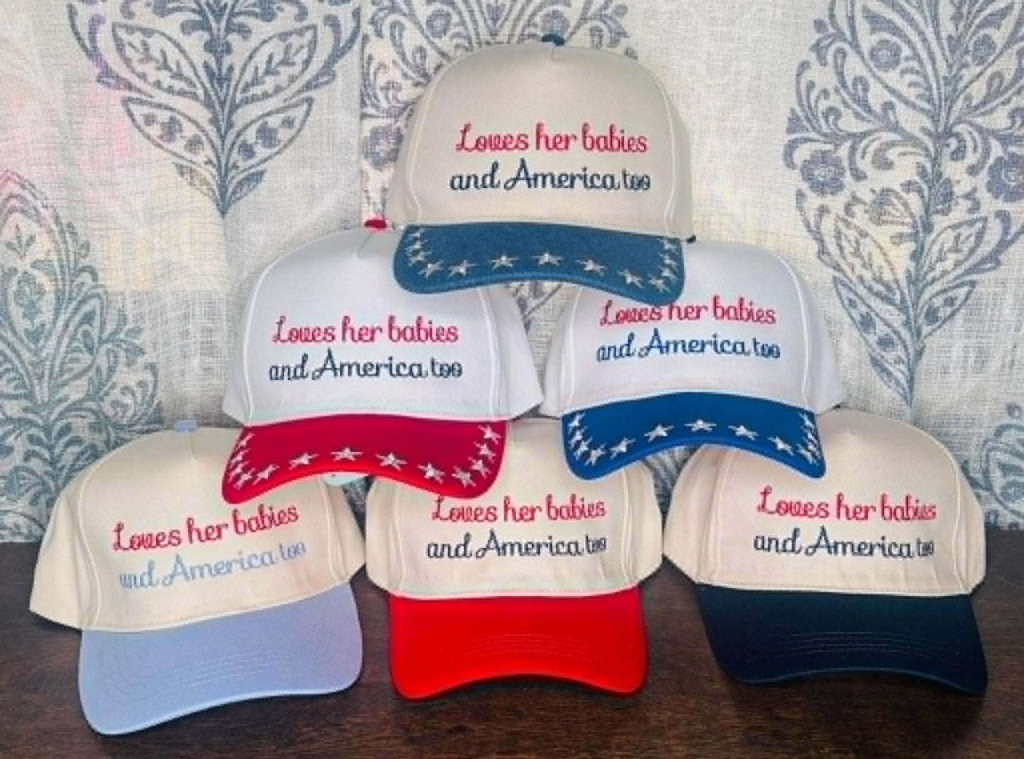 Loves her babies and America too Hat