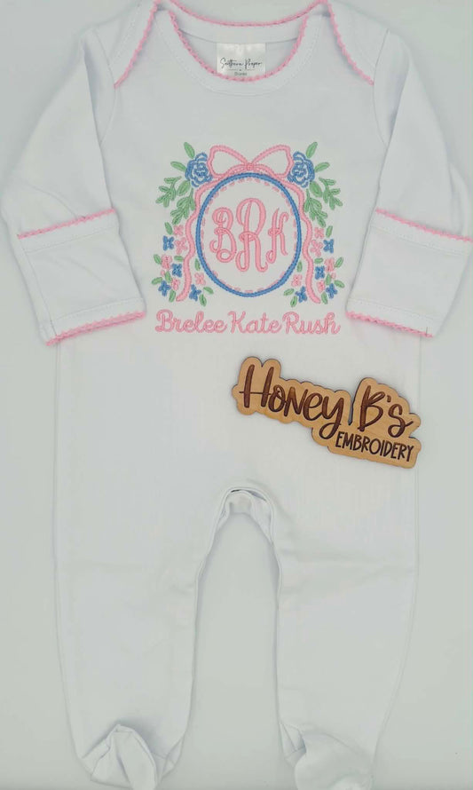 Pink Picot Onesie