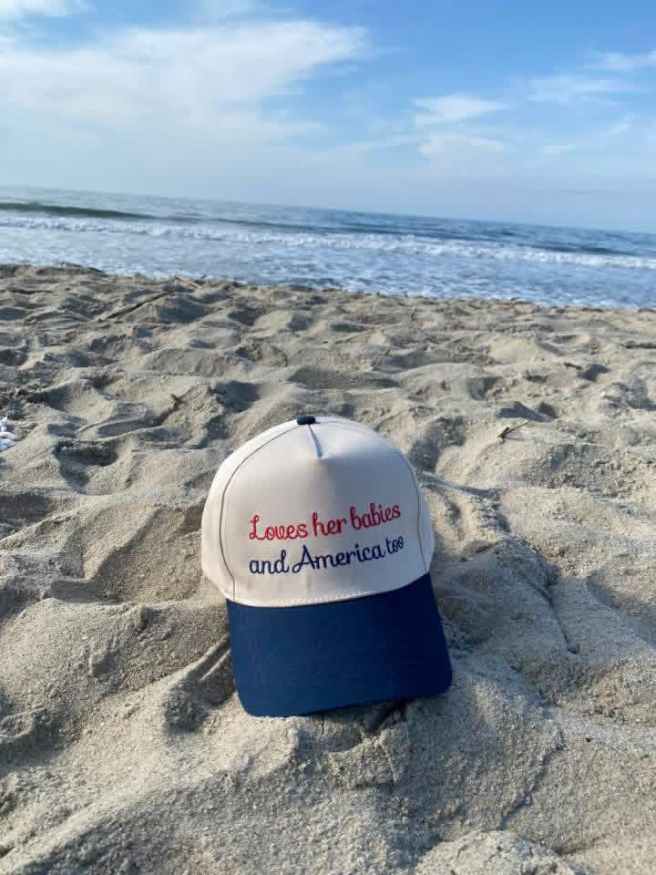 Loves her babies and America too Hat