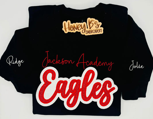 Eagle Sweatshirt with name on sleeves